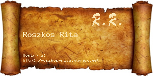 Roszkos Rita névjegykártya