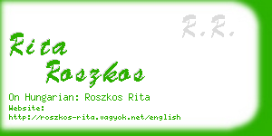 rita roszkos business card